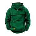 thumbnail image 3 of Mercatoo Boys Fleece Cargo Hoodies Cropped Zipper Multi Pockets Plain Hoodie Sweatshirts Teen Kids Thick Warm Pullover Tops, 3 of 6