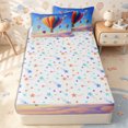 thumbnail image 4 of Erosebridal Vibrant Rainbow Hot Air Balloon Zipper Full Size Comforter Sets with Fitted Sheet and 2 Pillowcases,Pastel Cloud Star Accent Zipper Bedding Set,Blue Orange Pink,4pcs,Reversible, 4 of 6