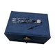 thumbnail image 4 of Caja de joyería de 3 capas Soporte de exhibición Regalo Elegante a prueba de rasguños Organizador de gran capacidad con cerradura para anillos de reloj Broche Comer Azul oscuro Fernando organizador de joyas, 4 of 8