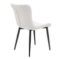 thumbnail image 6 of Set of 2 Cream White PU Leather Dining Chairs, Mid-Century Modern Kitchen Side Chairs for Dining Room Living Room, 6 of 9