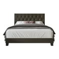 thumbnail image 3 of Home Design Omaha Full Tufted Upholstered Panel Bed Frame, Dark Brown, Easy Assembly, 3 of 6