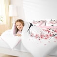 thumbnail image 3 of Homewish Japanese Cherry Blossom Queen Comforter Set,Cute Floral Comforter Sets Queen,Pink White,Pink Reversible,3 Pieces,1 Comforter and 2 Pillowcases, 3 of 7
