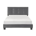 thumbnail image 3 of Pemberly Row Modern Wood Frame Velvet Full Platform Bed in Dark gray, 3 of 9