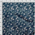thumbnail image 3 of oneOone Cotton Poplin Navy Blue Fabric Leaves & Flower Floral Diy Clothing Quilting Fabric Print Fabric By Yard 42 Inch Wide, 3 of 4