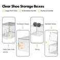 thumbnail image 4 of Caja de almacenamiento de zapatos XL para tamaño 14, organizador apilable de plástico transparente para clóset, ahorrador de espacio, contenedores par, 4 of 8