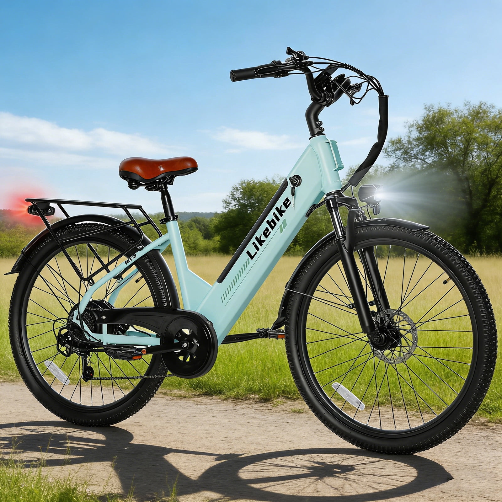Electric Bicycle for Adults, 1500W Motor E Mountain Bike, 26in 45Miles 28MPH 7 Speed Commuting ebike,E-bike UL2849, Green