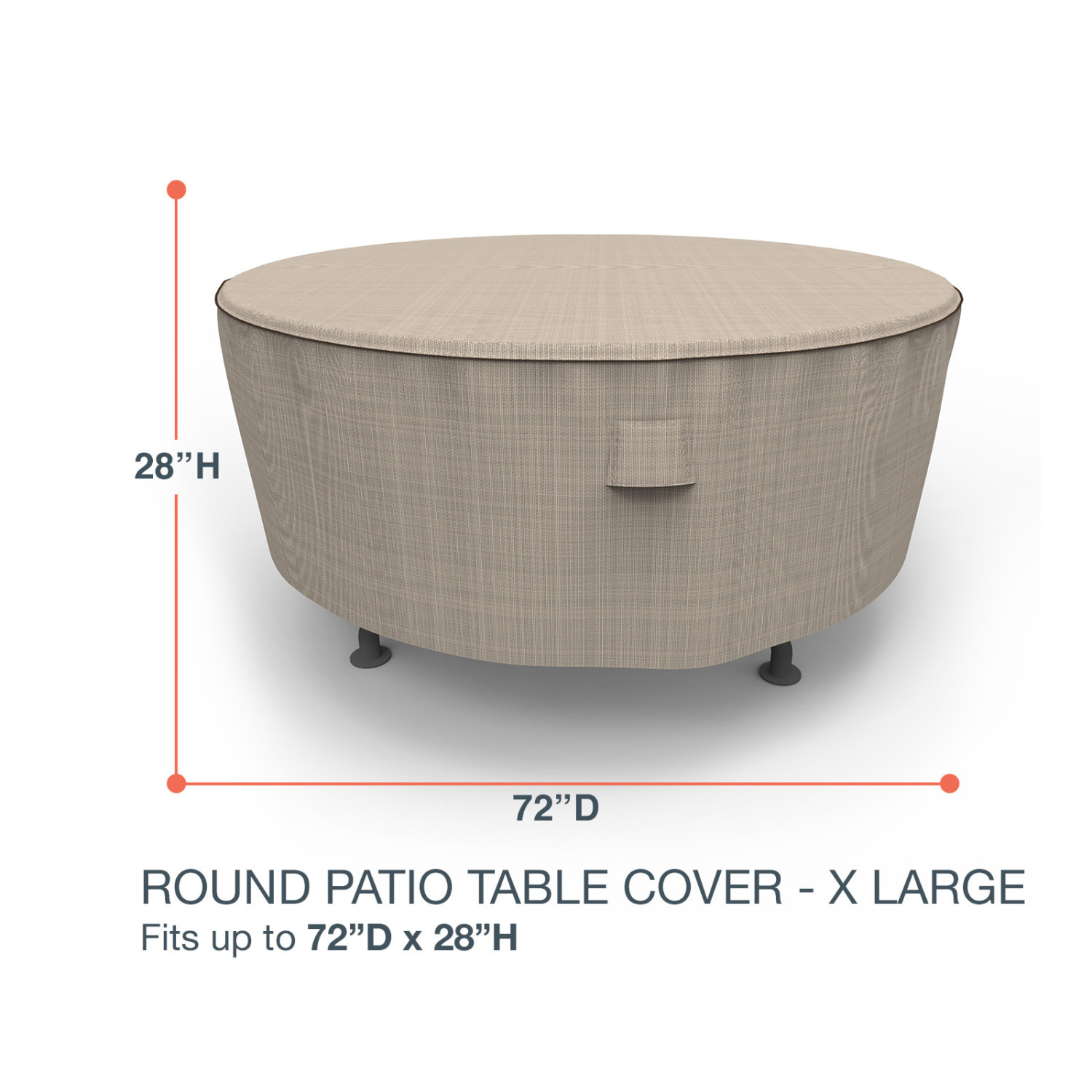 Budge Black Ivory StormBlock™ Mojave Round Patio Table Cover - 72 diam. x 28H in.