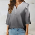 thumbnail image 5 of Jewelreauty Women Tunic Tops Casual Notch Neck Elbow Length Button T-Shirts Summer Trendy Tee, 5 of 6