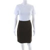 Pre-owned|Escada Womens Geometric Pattern Lined Straight Pencil Skirt Brown Size 44