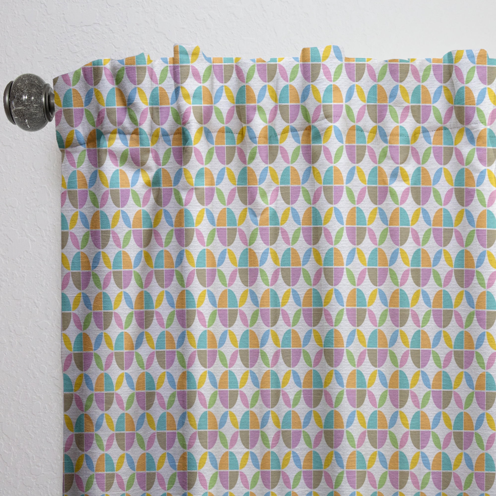 Designart 'Geometrical Retro Design VIII' Mid-Century Modern Curtain Panel