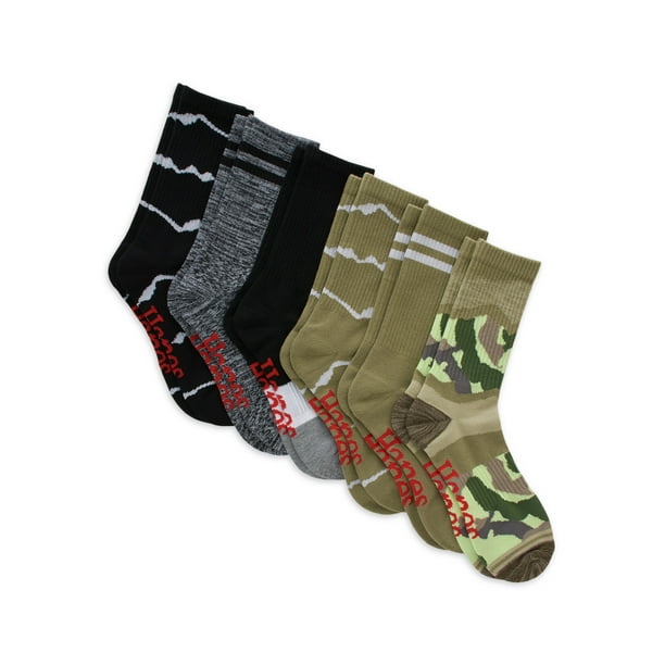 Hanes Originals Men's Crew Socks, Moisture Wicking, 6Pair Pack