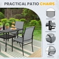 thumbnail image 5 of SUNCROWN 5-Piece Outdoor Patio Dining Set with Metal Steel Square Table with 1.57" Umbrella Hole,  Textilene Chairs for 4-Person, Gray, 5 of 7