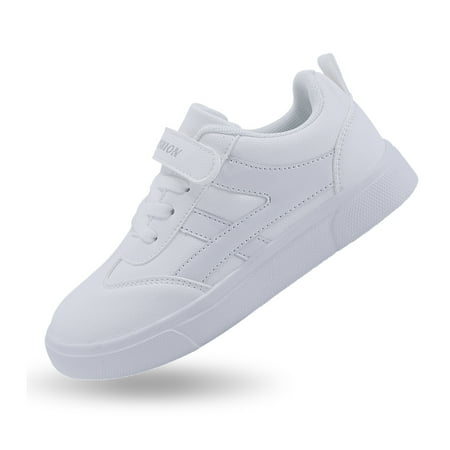 

Eashi Toddler Little Big Kid White Sneakers Skate School Walking Shoes for Boys Girls