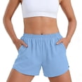 thumbnail image 3 of Athletic Shorts for Women 2-In-1 Elastic Waist Workout Shorts with Pockets Plus Size Fashion Women's&nbsp;Clothing, 3 of 5