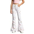 thumbnail image 4 of LILIYA Girls Yoga Pants Slim Fit Flared Yoga Pants Print Bell Bottom Fashionable High Waisted Stretchy Pull On Bootcut Sweatpants Trousers Casual Preppy Clothes Back to School, 4 of 5