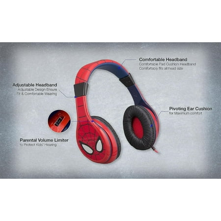 Spiderman Kids Headphones, Volume Limiting