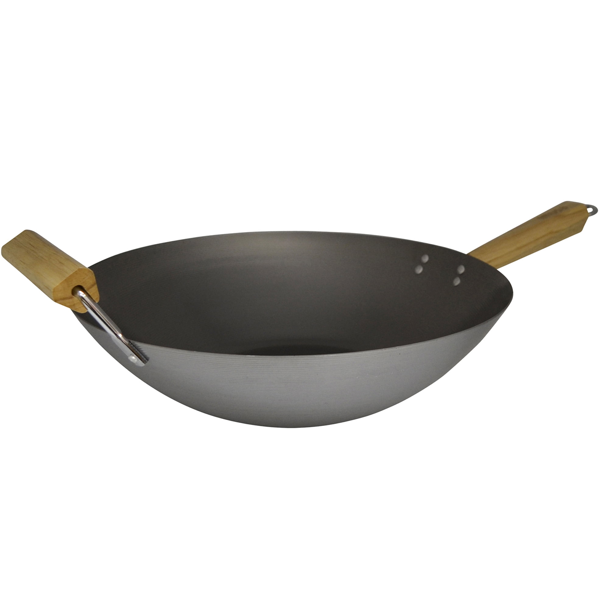 IMUSA 14in Carbon Steel Wok with Wood Handles