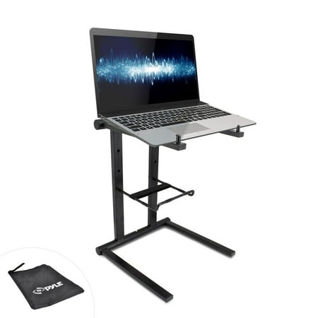 Pyle Universal Portable Foldable Professional DJ Laptop Stand w/ Accessory Tray