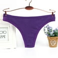 thumbnail image 3 of Bigersell Women Underwear Seamless Clearance Seamless Cotton Underwear Women Seamless Panty Style P-1117 Polyester Cheeky Panties High Waisted Thong Briefs High Waist Women's Panties Purple XL, 3 of 3