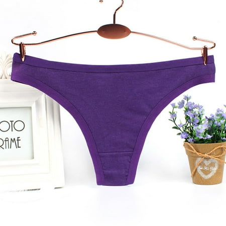 

Women Fashion Solid Color Panties Breathable Soft Stretch Underwear Panties