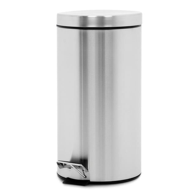 Bote de Basura de Acero Inoxidable con Pedal y Cesto Plástico Removible Kingshouse, Capacidad 30L