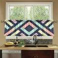 thumbnail image 4 of Yayeee Kitchen Curtains Set of 2 Light Filtering 57"x36" Over Sink Window Panels, Green Stripes, 4 of 7