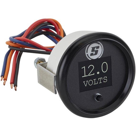 3-in-1 Digital LED Gauge by Speedway Motors - Compact Multi-Function Dashboard Gauge for Water Temp, Oil Pressure, Volts, 2-1/16" Size, Matte Black, Easy Installation, Auto-Cycling or Fixed Display