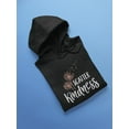 thumbnail image 3 of Smartprints Womens Graphic Hoodie Black - Scatter Kindness Cotton Blend Classic Fit, 3 of 4
