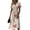 Blue, variant on Garden Floral Print V-Neck Wrap Dress for Women - Short Sleeve High Waist A-Line Midi Summer Dress, Flowy Boho Vacation Party Gown with Cinched Waist Navy L