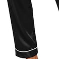 thumbnail image 3 of Lolmot 2PC Button Down Womens Satin Pajama Sets, Plus Size Trendy Short Sleeve Shirts with Long Pants, Comfy Pjs Lounge Sets, 3 of 5