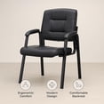 thumbnail image 4 of Naomi Home Mindy Office Guest Chair Set of 6, Heavy Duty Leather Executive Waiting Room Chairs, Lobby Reception Chairs with Padded Arm Rest, Side Chair, Conference Room Chairs Set of 6 -Black, 4 of 9