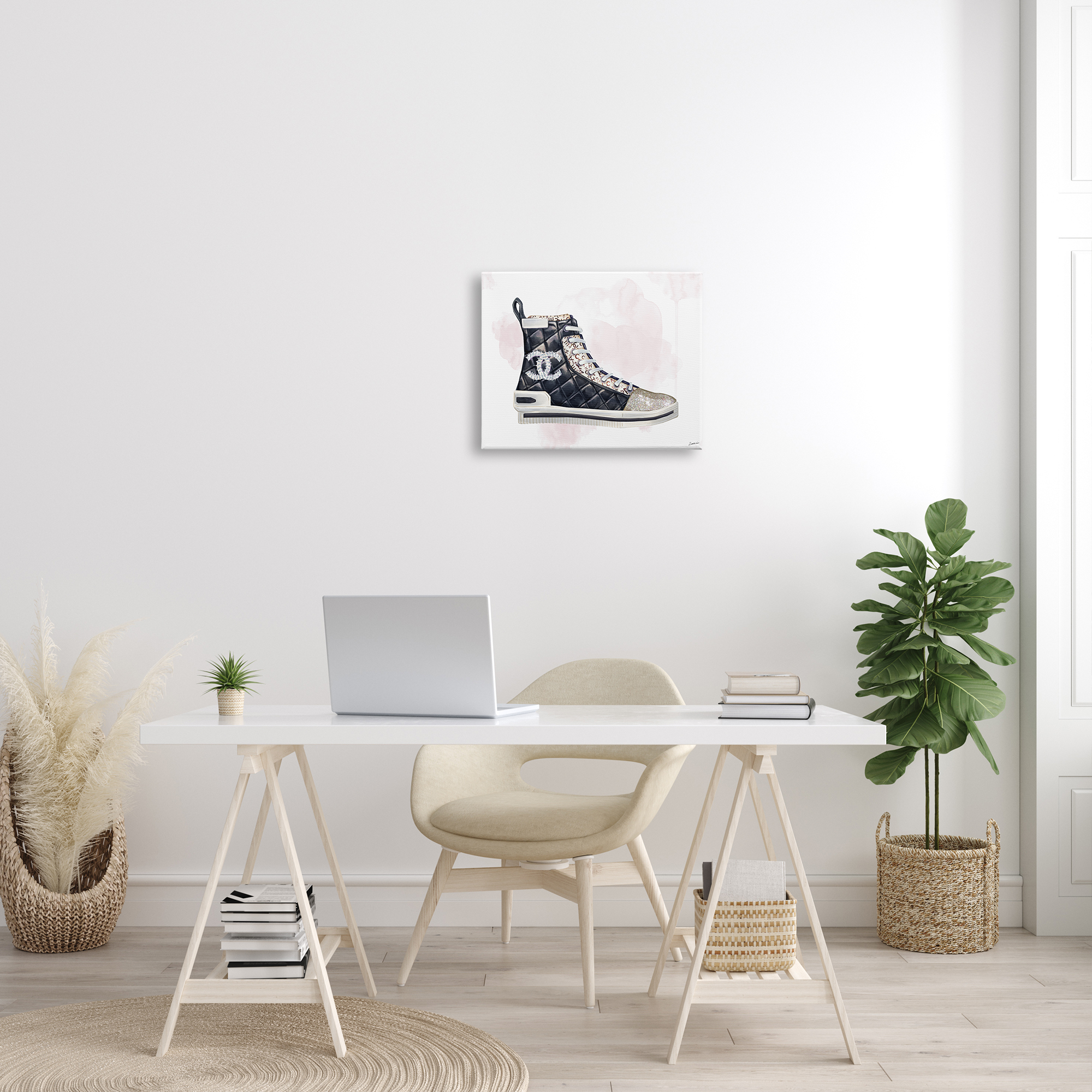 Stupell Industries Glam Fashion Quilted Sneaker Designer Style , 16 x 20, Designed by Ziwei Li