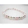 thumbnail image 2 of White and Pink Swarovski Pearls with Sterling Silver Mini Beads Bracelet, 2 of 3