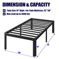 thumbnail image 2 of ULIESC 14 Inch High Twin Bed Frame No Box Spring Needed, Heavy Duty Metal Platform Bed Frame Twin with Round Corners, Easy Assembly and Noise-Free, Black, 2 of 8