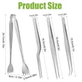 thumbnail image 5 of 3Pcs Long Tweezers for Plant with Seedling Transplant Tong, Stainless Steel Seed Planter Tool for Plant Lowering Root Damage (Silver), 5 of 6