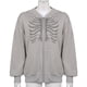 thumbnail image 1 of Chaqueta gótica con diamantes de esternón para mujer, abrigo holgado con capucha académica oscura de otoño, sudadera de manga larga estilo punk, 1 of 6
