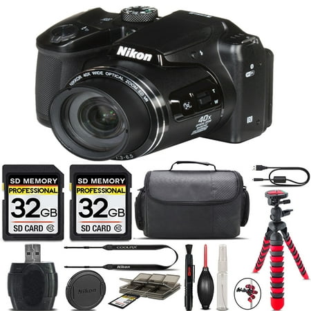 Nikon COOLPIX B500 Digital 40x Optical Zoom Camera Black + 64GB Storage + Case