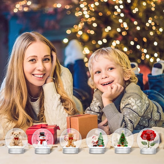 KALLORY Christmas Snow Globe Craft Transparent Plastic 10Pcs for Diy Crafts