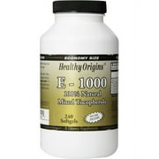 Healthy Origins Vitamin E-1000, Mixed Tocopherols, 100% Natural, 240 CT