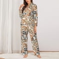 thumbnail image 6 of Rateoe Floral Paisley Pattern Womens Pajamas Set Long Sleeve Sleepwear Button Down Nightwear Soft Cotton Pj Lounge Sets, 6 of 9