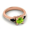 thumbnail image 3 of 2.50 Ct Round Cut Peridot & Black Onyx Gemstone Fashionable Three Stone Ring for Birthday Gift Solid 14K Rose Gold Size 10 by Diamond-Capitals, 3 of 8