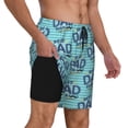 thumbnail image 2 of Yiaed Best Dad Ever Print Mens Swim Trunks Bathing Suit Compression Liner Beach Swim Shorts Swimwear Quick Dry Zipper Pocket No-Chafing Board Short-Large, 2 of 6