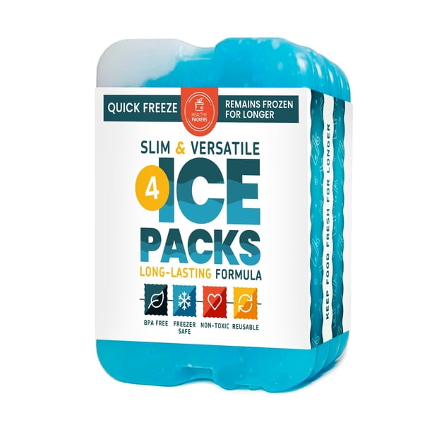 Paquetes de hielo Healthy Packers para loncheras y refrigeradores (juego de 4)