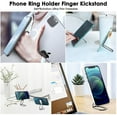 thumbnail image 3 of Phone Ring Holder Finger Kickstand, 360° Rotation Cell Phone Ring Holder Stand Metal Phone Back Grip for Magnetic Car Mount Foldable Cell Phone Stand Compatible with Most Smartphones, 3 of 5
