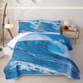 thumbnail image 2 of Erosebridal Ocean Wave Bed Spread Queen,Sea Themed Queen Coverlet Set For Boys,3-Piece, 2 of 7