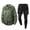 Green, variant on Men's 2 Piece Athletic Outfit Set, Camo Quick Dry Long Sleeve T-Shirt and 2 in 1 Running Pants, Workout Gym Training Sportswear Tracksuit