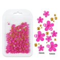 thumbnail image 1 of Bolsa de joyería con flores de cinco pétalos para decoración de uñas Joyería de flores acrílicas blancas y rosas con cuentas de oro y plata Flor de resina, 1 of 6
