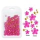 thumbnail image 1 of Bolsa de joyería con flores de cinco pétalos para decoración de uñas Joyería de flores acrílicas blancas y rosas con cuentas de oro y plata Flor de resina, 1 of 6