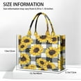 thumbnail image 3 of Large Capacity Tote Bag,Black White Gray Checker Sunflower Pattern Handbag Fashion Luxury Tote Bag,15.7"x13"x 5.1" Inches,Laptop Compatible, 3 of 6