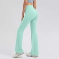thumbnail image 2 of High Waist Yoga Leggings for Women Fashion Slim Elastic Flared Pants Workout Sport Trousers ,Green,XL, 2 of 4